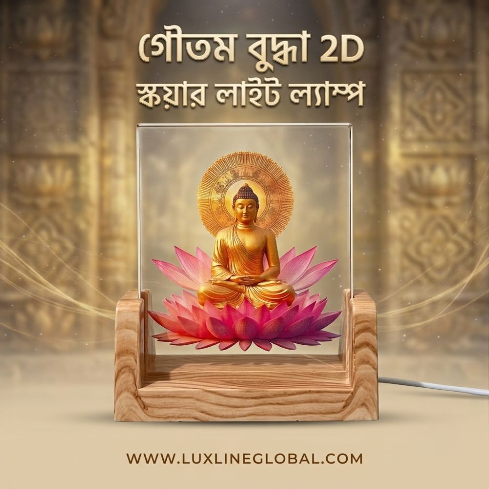 নমঃ বুদ্ধা 2D কালারফুল স্কয়ার ল্যাম্প (34)