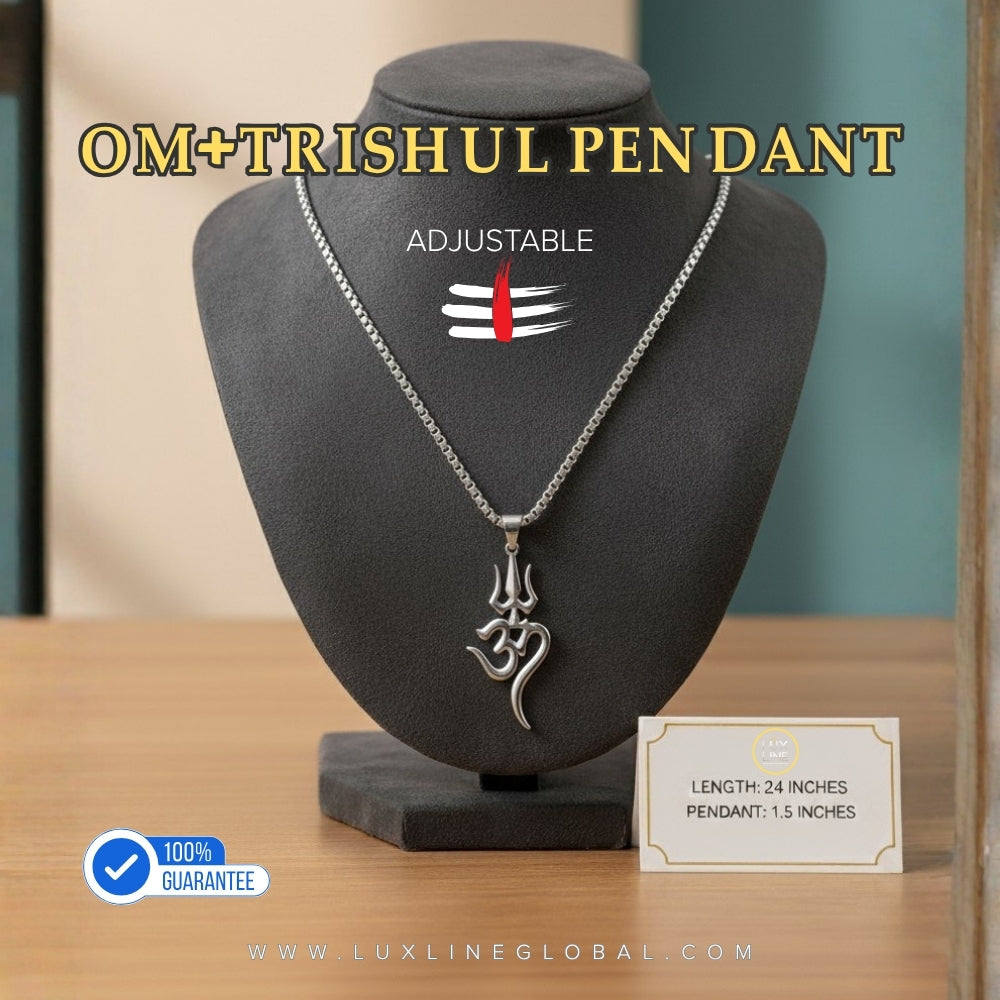 OM+Trishul Pendant ॐ🔱