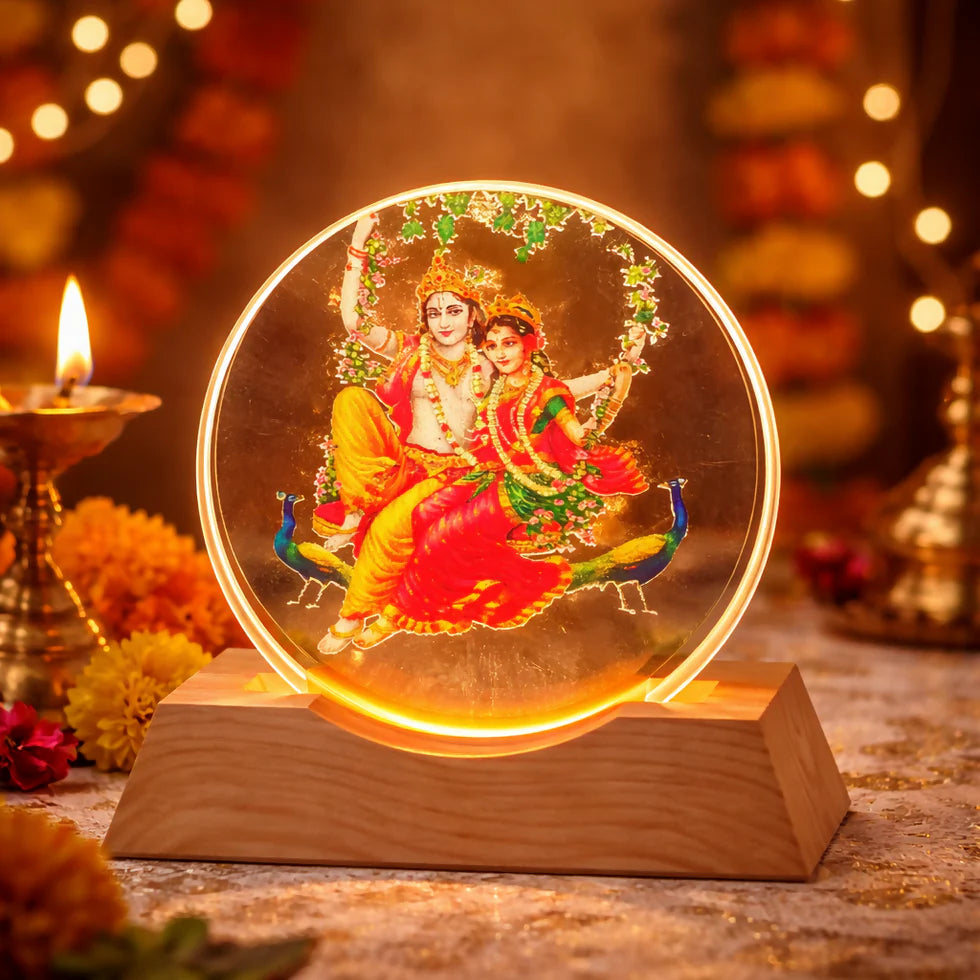 কালারফুল রাধা কৃষ্ণ (Round lamp-10)