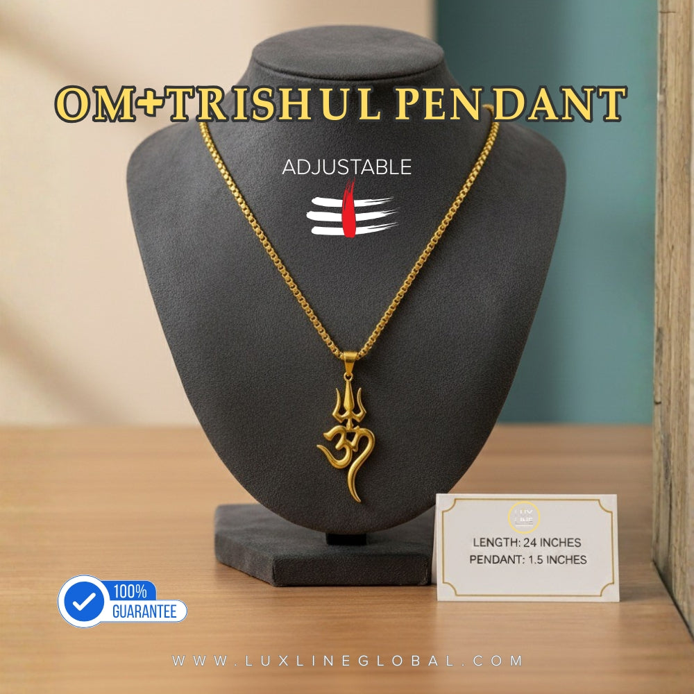 OM+Trishul Pendant ॐ🔱