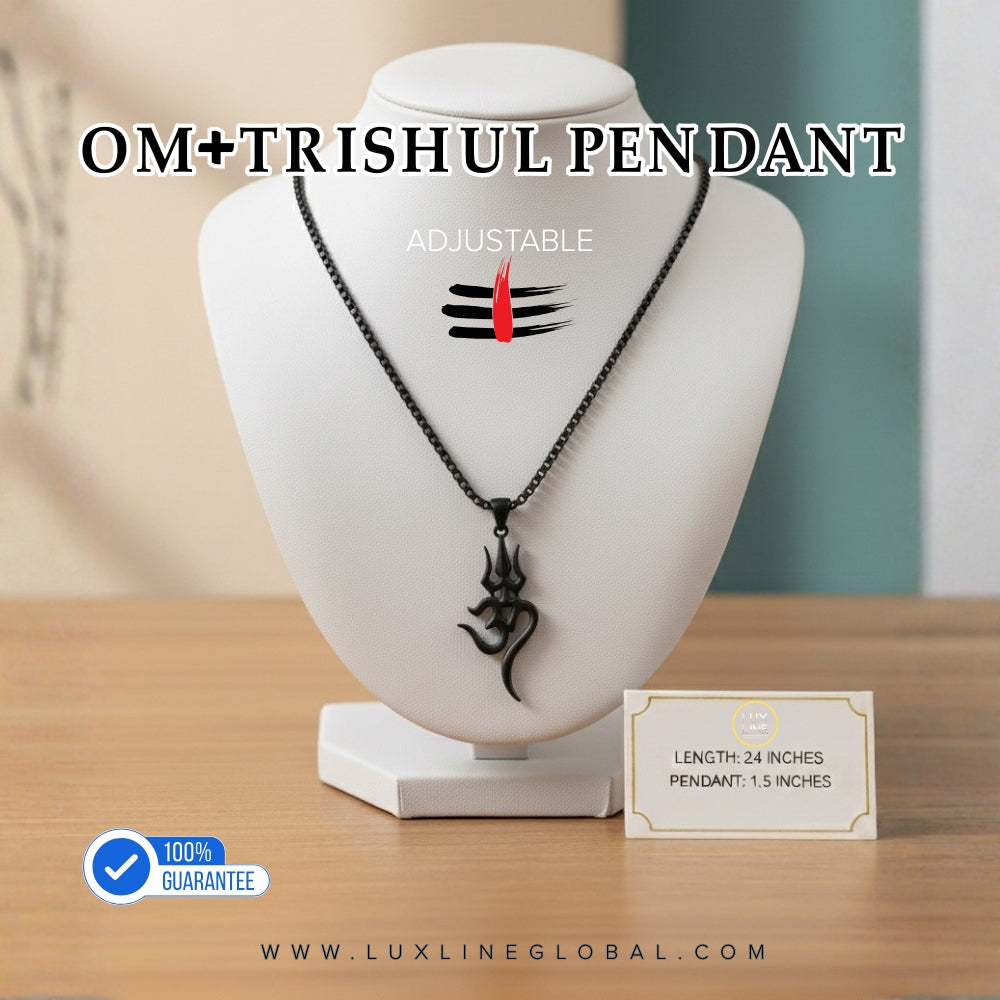 OM+Trishul Pendant ॐ🔱
