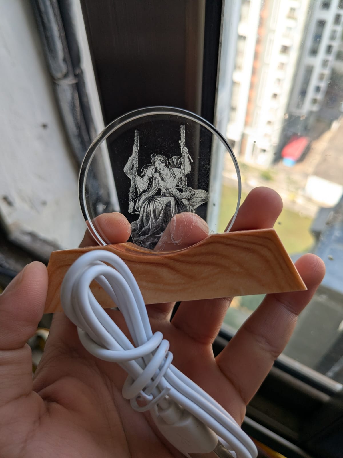 রাঁধা কৃষ্ণ 3D Round lamp