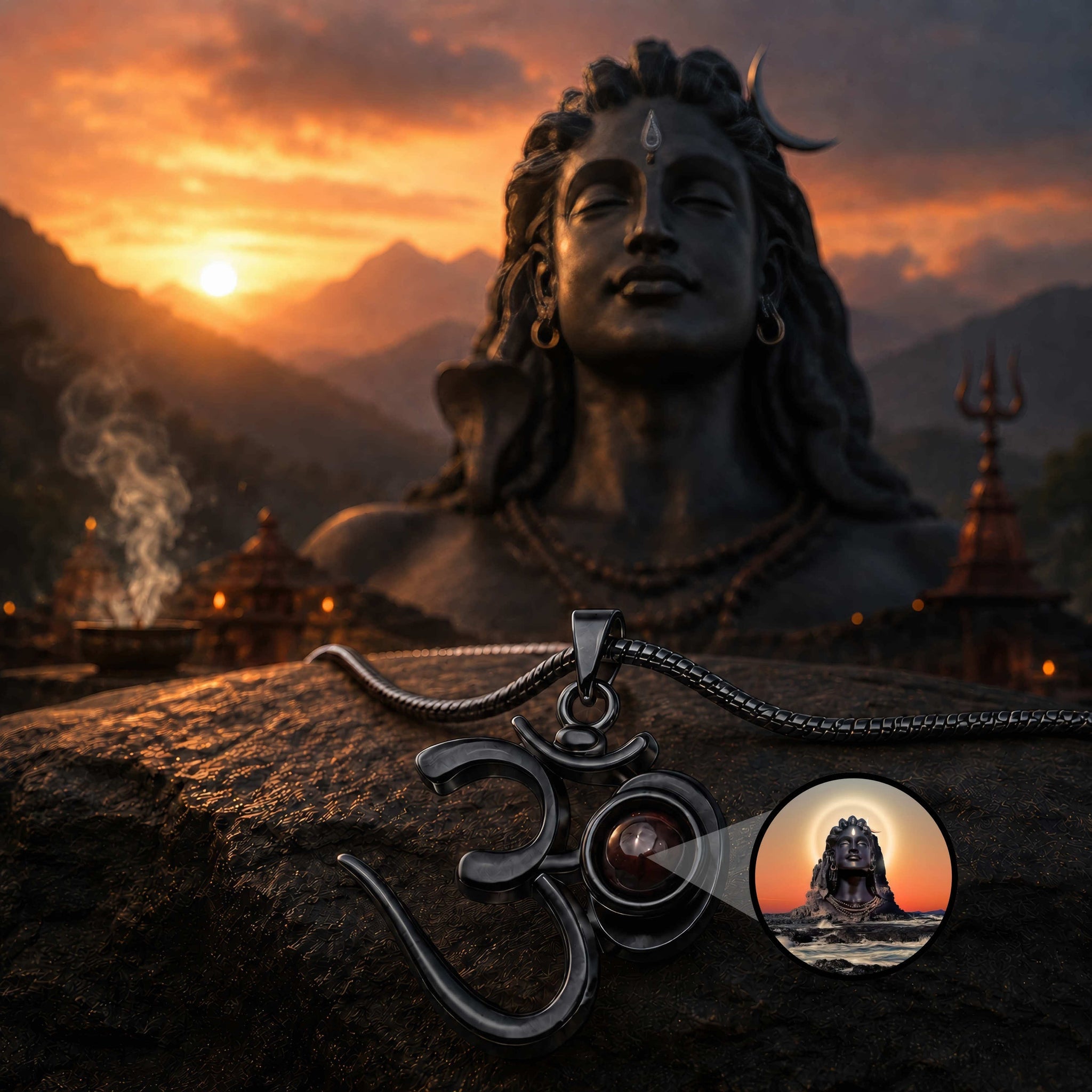 Projection Locket Adiyogi Mahadev(BLACK)