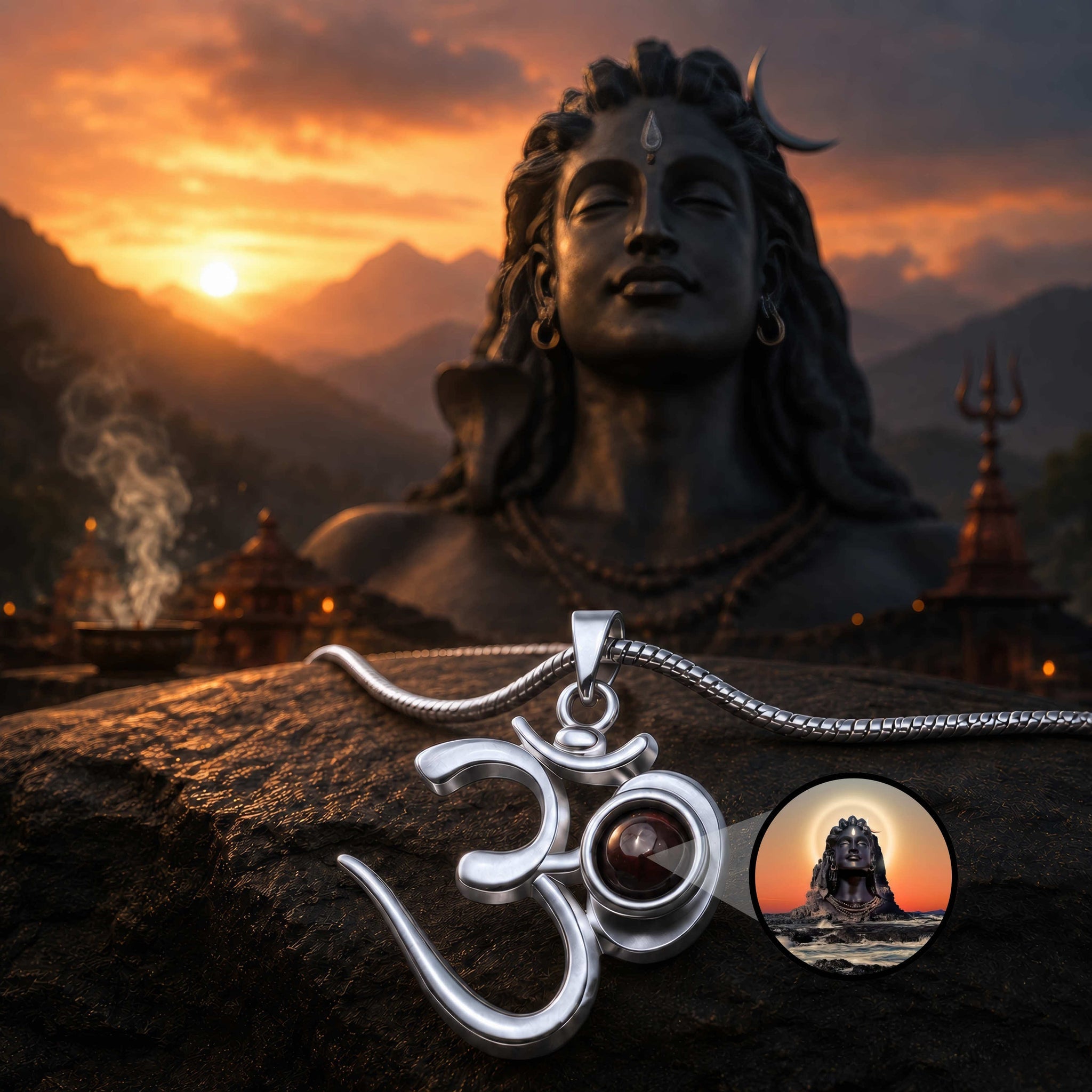 Projection Locket Adiyogi Mahadev(SILVER)
