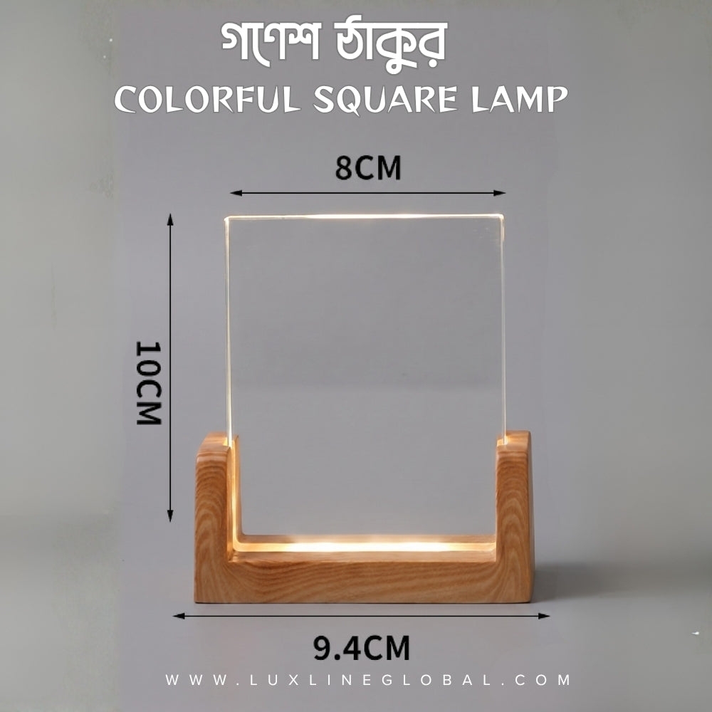 গণেশ ঠাকুর colorful square lamp (28)