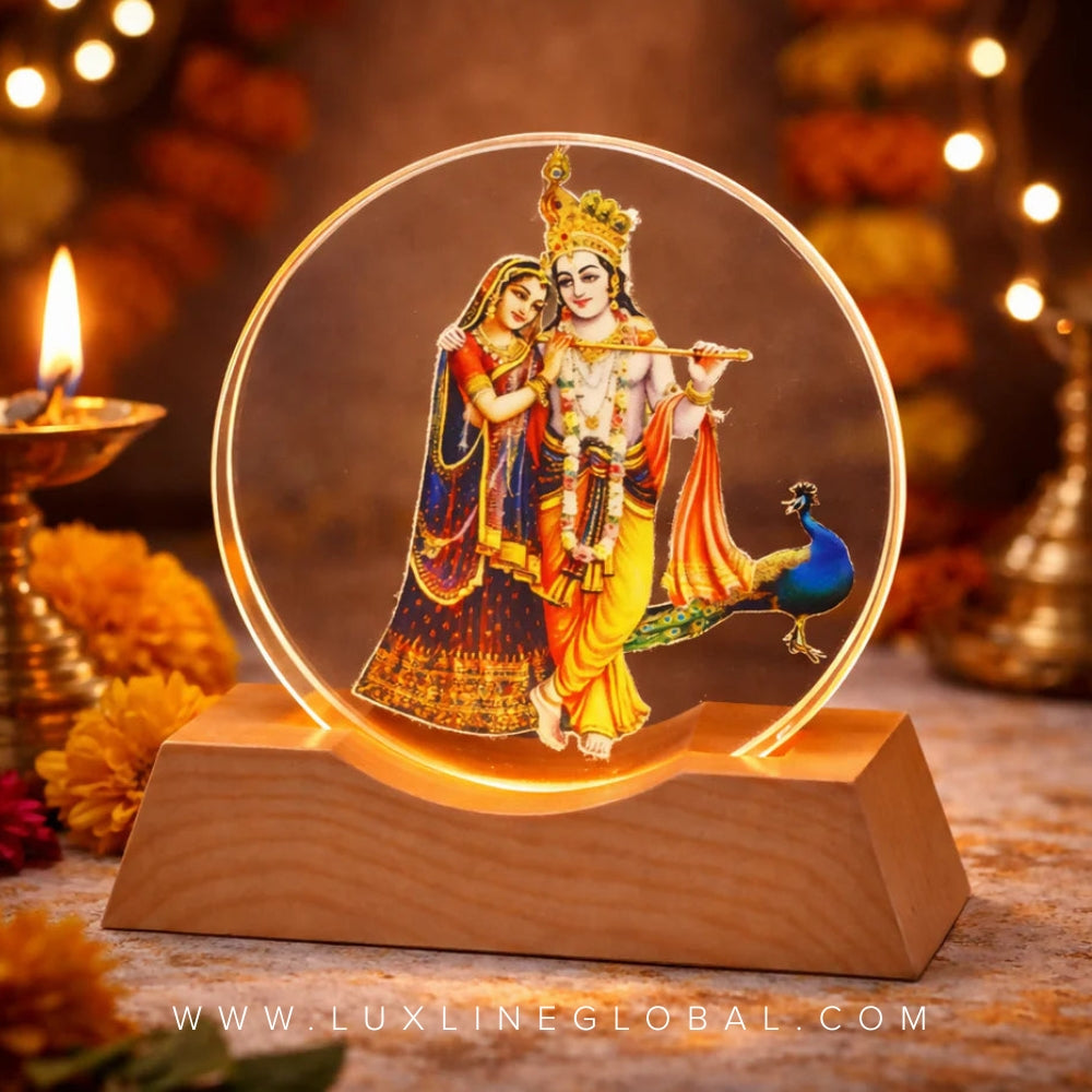 কালারফুল রাধা কৃষ্ণ (Round lamp-9)