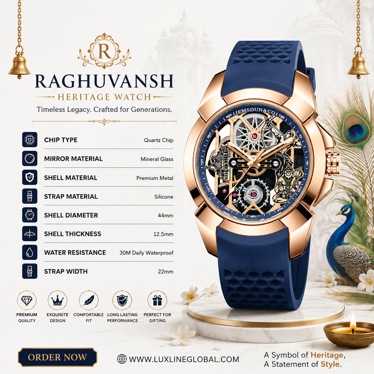 Raghuvansh Heritage Watch (Rose Gold)