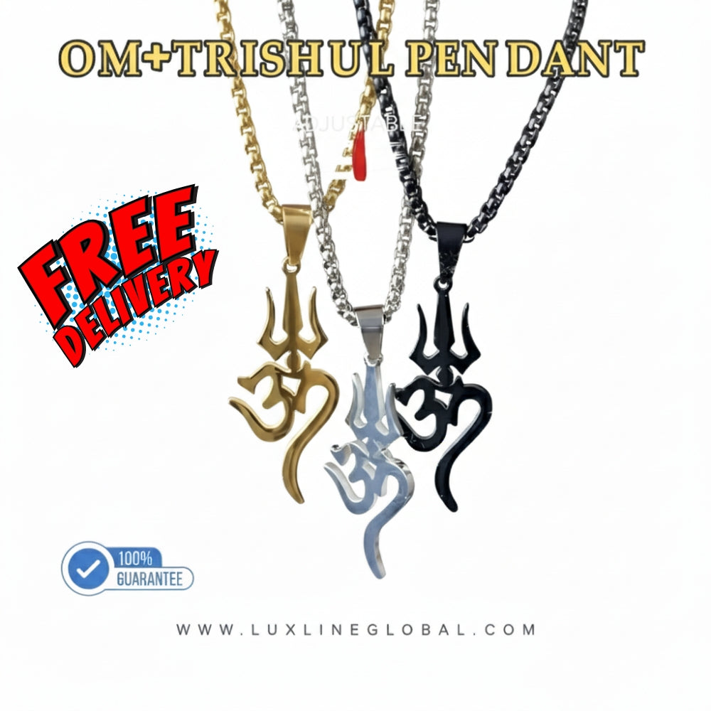 OM+Trishul Pendant ॐ🔱