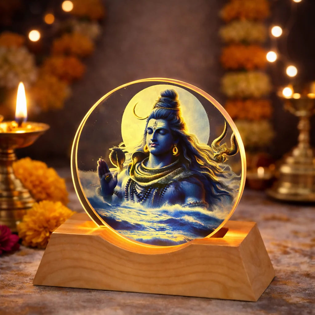 কালারফুল মহাদেব  Round lamp-(19)